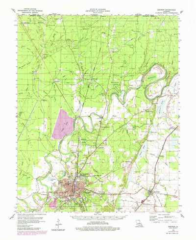 United States Geological Survey Bastrop, LA (1956, 62500-Scale) digital map