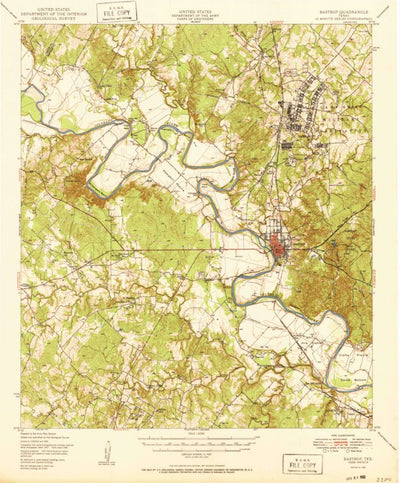 United States Geological Survey Bastrop, TX (1950, 62500-Scale) digital map