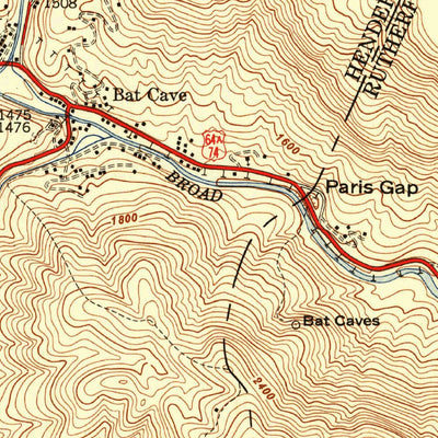 United States Geological Survey Bat Cave, NC (1947, 24000-Scale) digital map