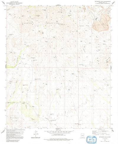 United States Geological Survey Batamote Hills, AZ (1981, 24000-Scale) digital map