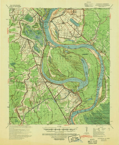 United States Geological Survey Batchelor, LA-MS (1941, 62500-Scale) digital map