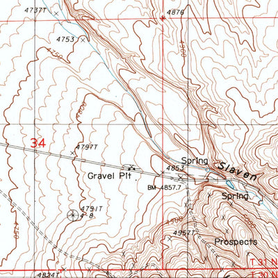 United States Geological Survey Bateman Spring, NV (1986, 24000-Scale) digital map