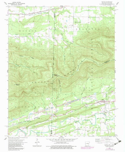 United States Geological Survey Bates, AR-OK (1958, 24000-Scale) digital map