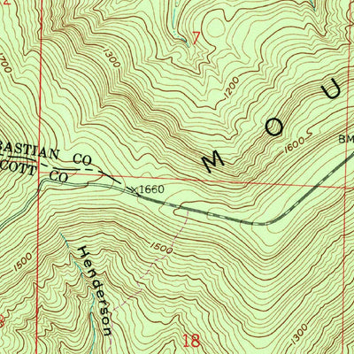 United States Geological Survey Bates, AR-OK (1958, 24000-Scale) digital map