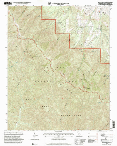 United States Geological Survey Bates Canyon, CA (1995, 24000-Scale) digital map