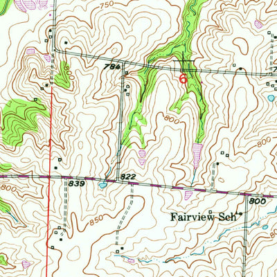 United States Geological Survey Bates City, MO (1950, 24000-Scale) digital map