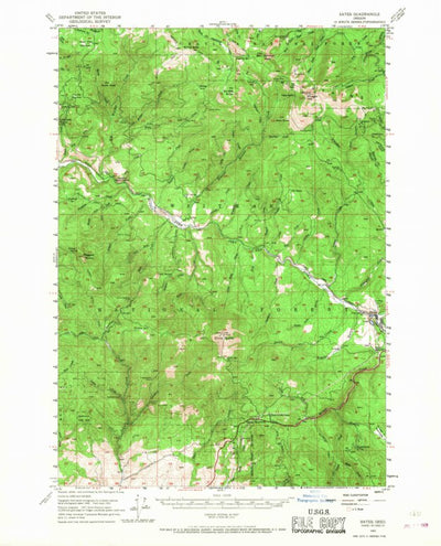 United States Geological Survey Bates, OR (1951, 62500-Scale) digital map