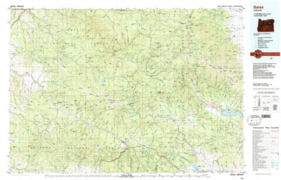 United States Geological Survey Bates, OR (1987, 100000-Scale) digital map