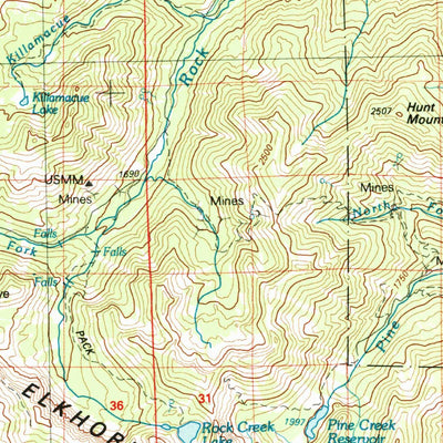 United States Geological Survey Bates, OR (1987, 100000-Scale) digital map