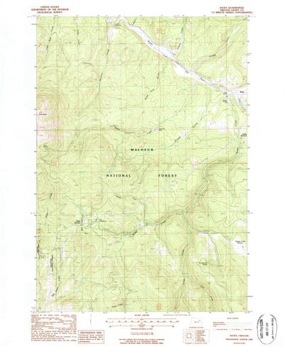 United States Geological Survey Bates, OR (1988, 24000-Scale) digital map