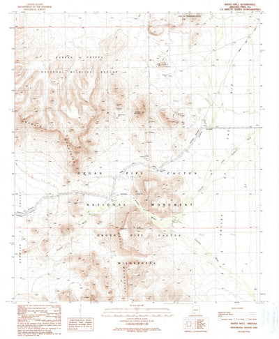 United States Geological Survey Bates Well, AZ (1990, 24000-Scale) digital map