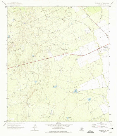 United States Geological Survey Batesville NW, TX (1972, 24000-Scale) digital map