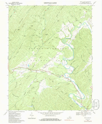 United States Geological Survey Bath Alum, VA (1968, 24000-Scale) digital map