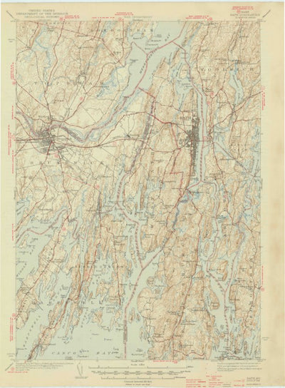 United States Geological Survey Bath, ME (1945, 62500-Scale) digital map