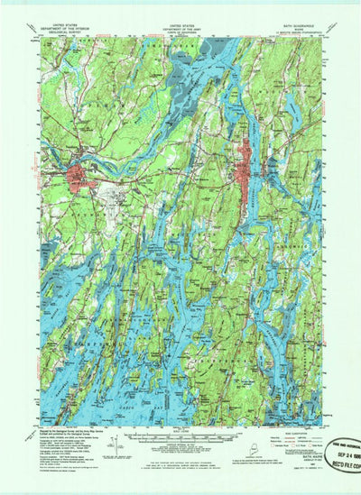 United States Geological Survey Bath, ME (1957, 62500-Scale) digital map