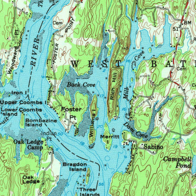 United States Geological Survey Bath, ME (1957, 62500-Scale) digital map