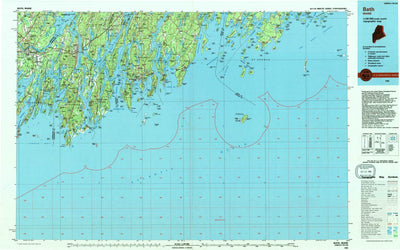 United States Geological Survey Bath, ME (1985, 100000-Scale) digital map