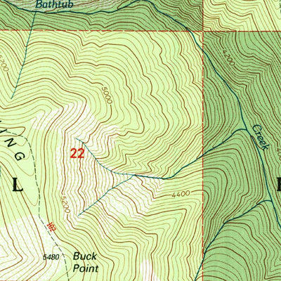 United States Geological Survey Bathtub Mountain, ID (1995, 24000-Scale) digital map