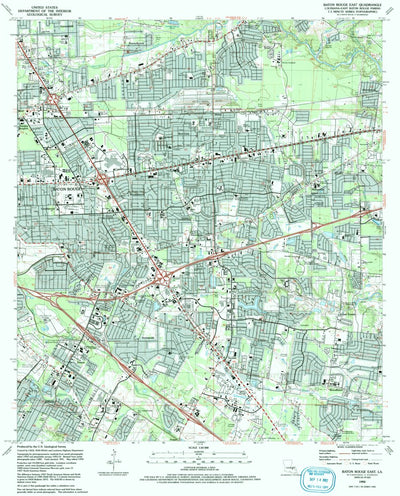 United States Geological Survey Baton Rouge East, LA (1992, 24000-Scale) digital map