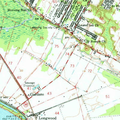 United States Geological Survey Baton Rouge, LA (1963, 62500-Scale) digital map