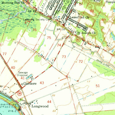 United States Geological Survey Baton Rouge, LA (1965, 62500-Scale) digital map