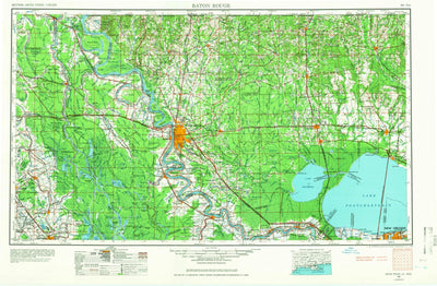 United States Geological Survey Baton Rouge, LA-MS (1961, 250000-Scale) digital map
