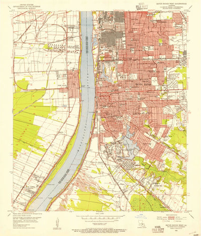 United States Geological Survey Baton Rouge West, LA (1953, 24000-Scale) digital map