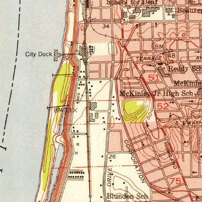 United States Geological Survey Baton Rouge West, LA (1953, 24000-Scale) digital map