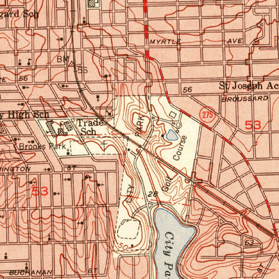 United States Geological Survey Baton Rouge West, LA (1953, 24000-Scale) digital map