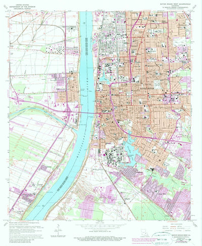 United States Geological Survey Baton Rouge West, LA (1963, 24000-Scale) digital map