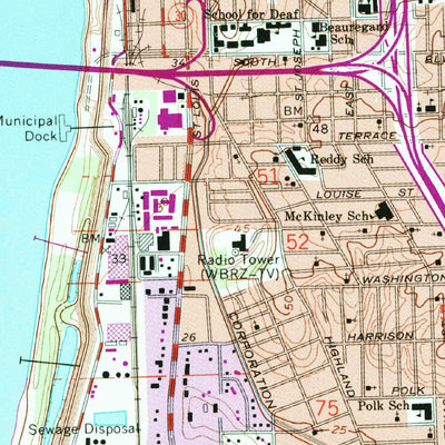 United States Geological Survey Baton Rouge West, LA (1963, 24000-Scale) digital map