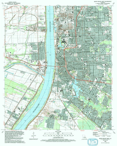 United States Geological Survey Baton Rouge West, LA (1992, 24000-Scale) digital map