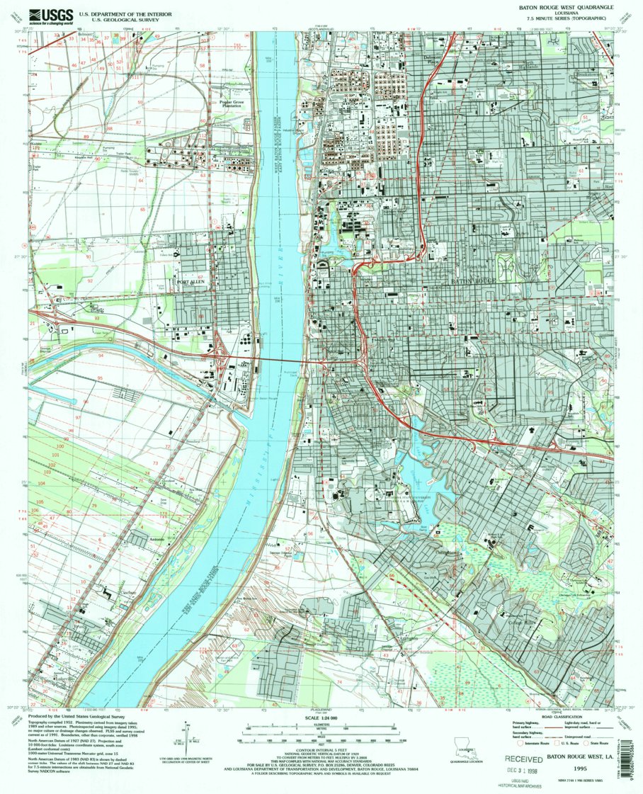 Baton Rouge West, LA (1995, 24000-Scale) Map by United States ...