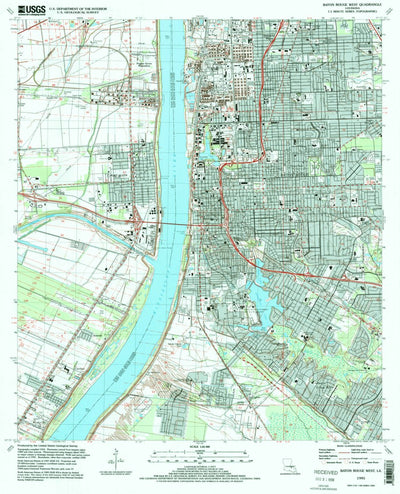 United States Geological Survey Baton Rouge West, LA (1995, 24000-Scale) digital map