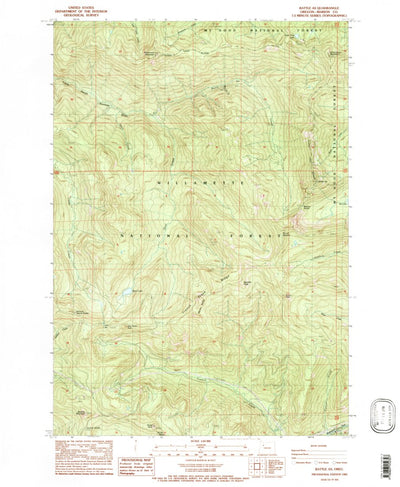 United States Geological Survey Battle AX, OR (1985, 24000-Scale) digital map