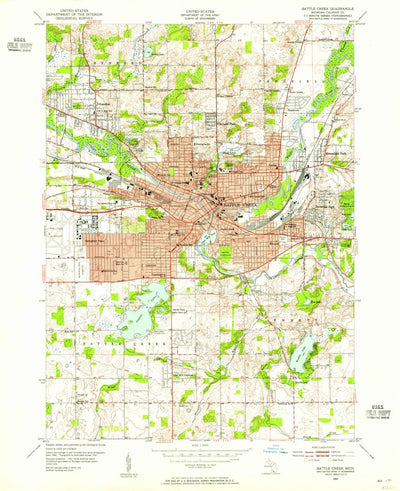 United States Geological Survey Battle Creek, MI (1947, 24000-Scale) digital map