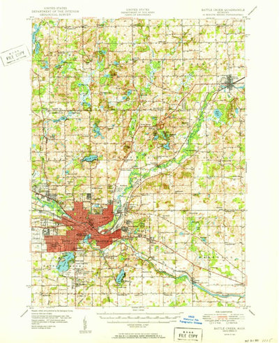 United States Geological Survey Battle Creek, MI (1950, 62500-Scale) digital map