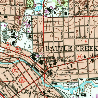 United States Geological Survey Battle Creek, MI (1961, 24000-Scale) digital map
