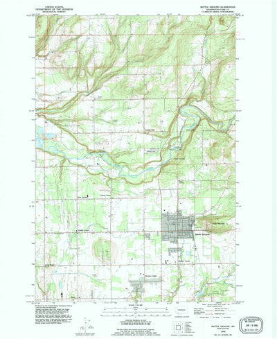 United States Geological Survey Battle Ground, WA (1990, 24000-Scale) digital map