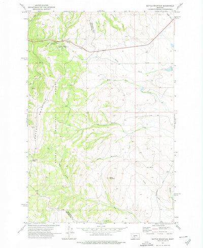 United States Geological Survey Battle Mountain, MT (1971, 24000-Scale) digital map