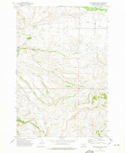 United States Geological Survey Battleship Butte, MT (1972, 24000-Scale) digital map