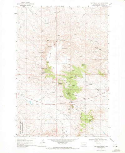 United States Geological Survey Battleship Rock, SD (1969, 24000-Scale) digital map