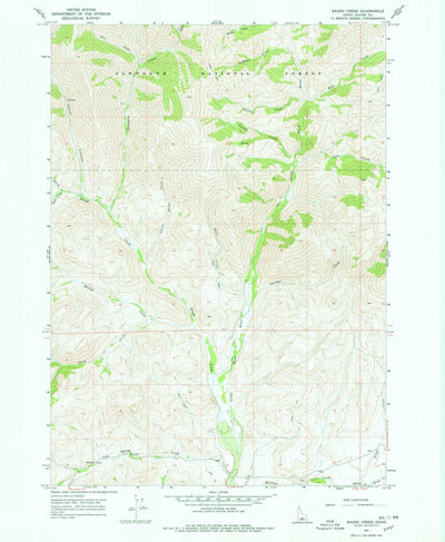 United States Geological Survey Baugh Creek, ID (1967, 24000-Scale) digital map