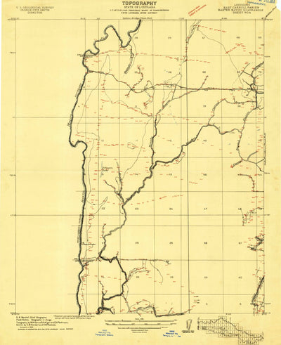 United States Geological Survey Baxter Bayou, LA (1909, 24000-Scale) digital map
