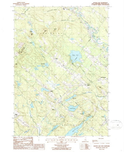 United States Geological Survey Baxter Lake, NH (1987, 24000-Scale) digital map