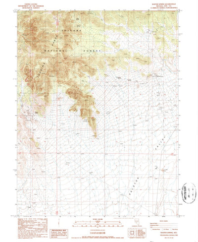 United States Geological Survey Baxter Spring, NV (1987, 24000-Scale) digital map