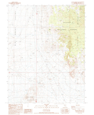 United States Geological Survey Baxter Spring NW, NV (1987, 24000-Scale) digital map
