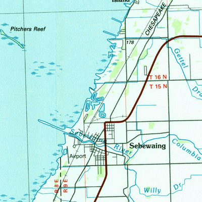United States Geological Survey Bay City, MI (1984, 100000-Scale) digital map