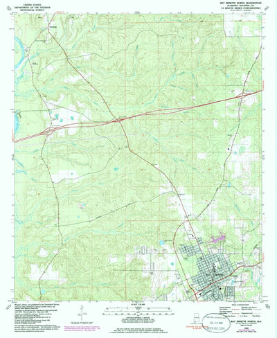 United States Geological Survey Bay Minette North, AL (1986, 24000-Scale) digital map