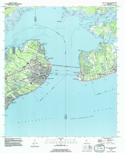 United States Geological Survey Bay Saint Louis, MS (1993, 24000-Scale) digital map